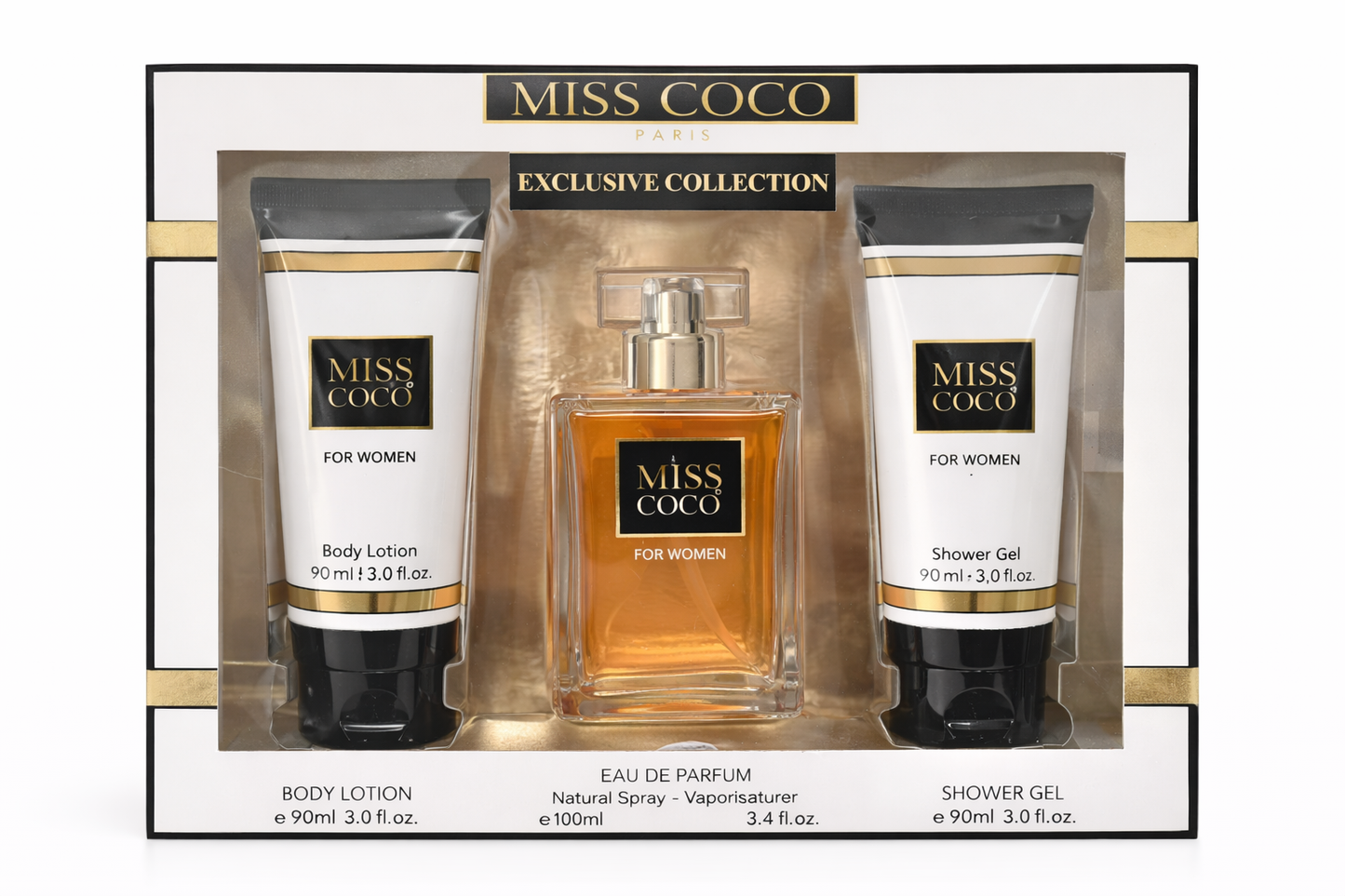 Miss Coco Perfume Gift Set, Women’s Fragrance, Lotion and Shower Gel