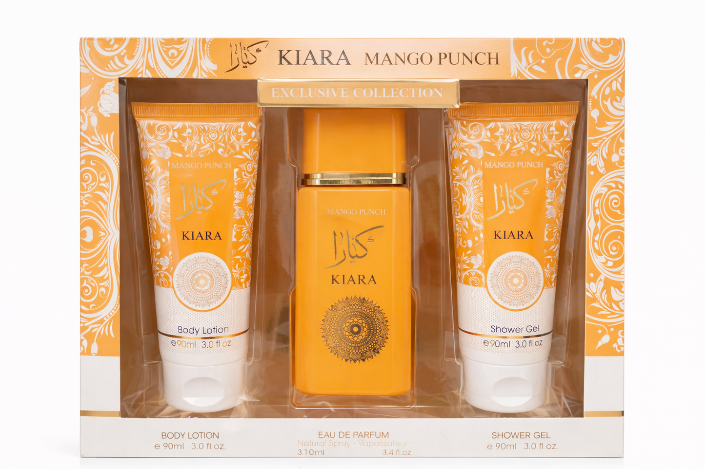 Mango Punch Perfume Gift Set, Tropical Fragrance Box, Body Lotion Shower Gel