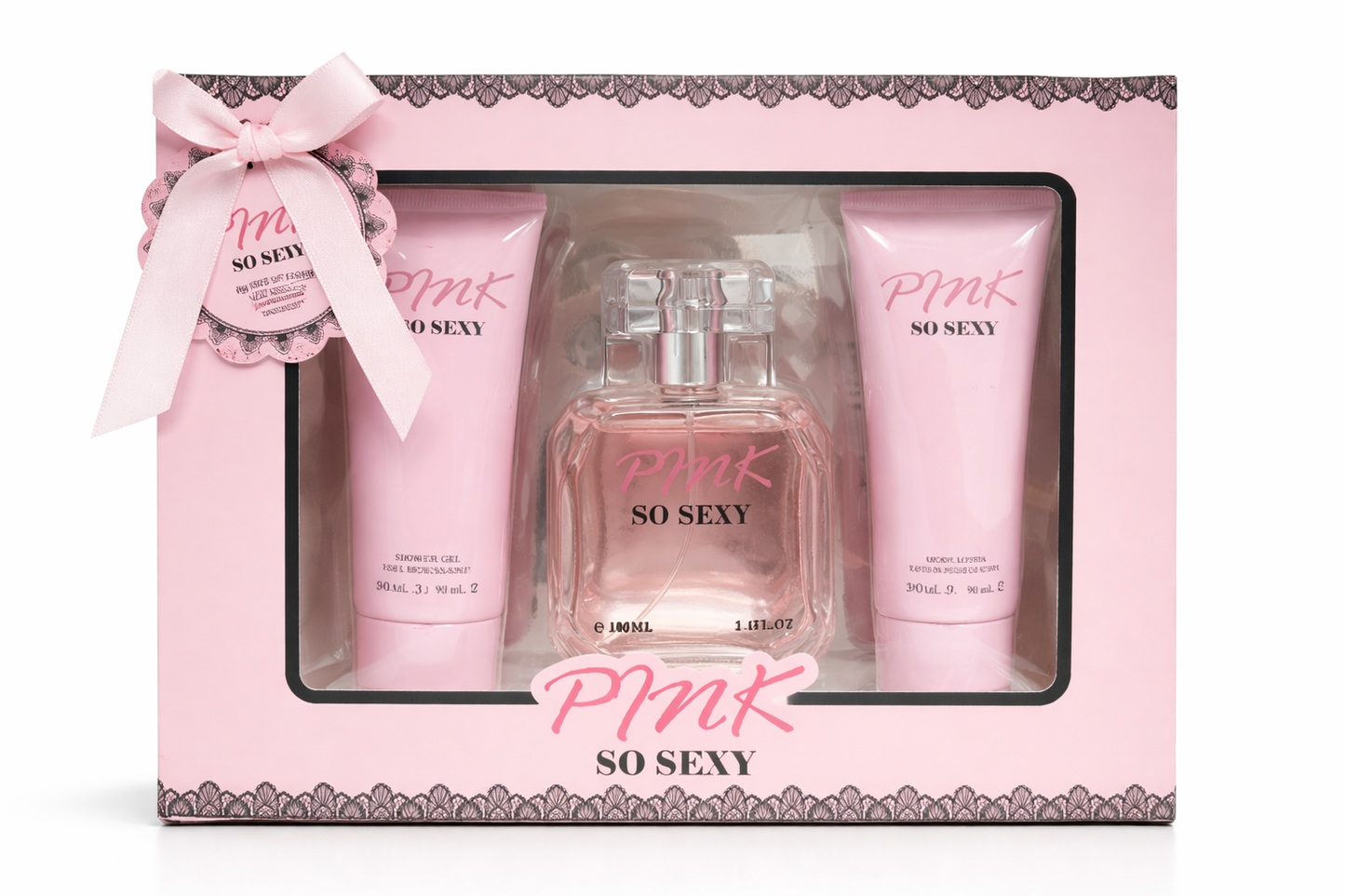 Pink So Sexy Perfume Gift Set, Women’s Fragrance with Lotion and Shower Gel
