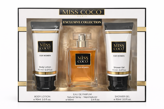 Miss Coco Perfume Gift Set, Women’s Fragrance, Lotion and Shower Gel