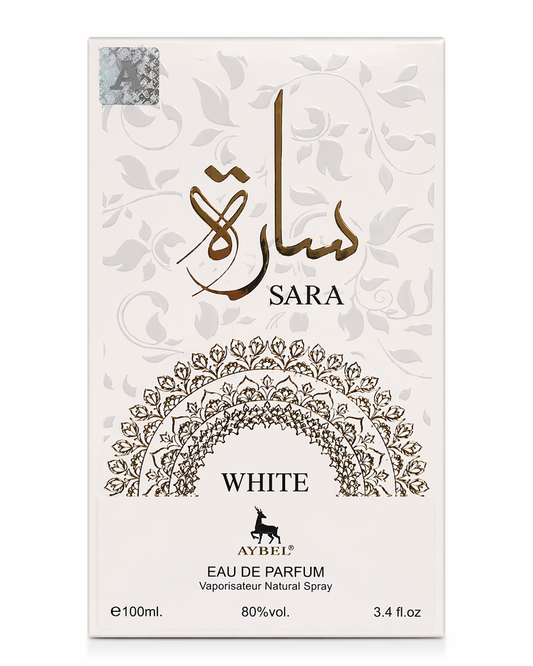 SARA White Eau de Parfum by AYBEL – 100ml (3.4 fl oz) | Elegant Clean & Floral Women’s Fragrance