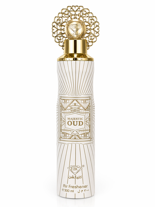 White Majestic Oud Air Freshener by EBC Collection – 300ml | Luxury Soft Oud Home & Car Fragrance Spray